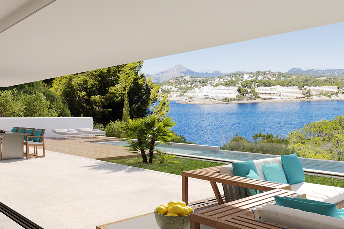 Santa Ponsa newlybuilt sea front villa for sale Living in Mallorca