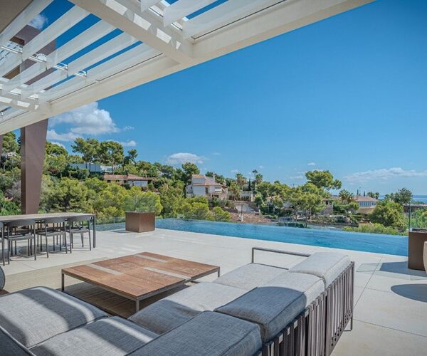 Architectural new build villa with sea views and rooftop spa for sale in costa d’en blanes