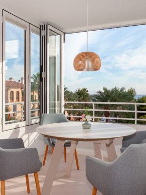 Coastal apartment with private terraces & parking for sale in puerto portals