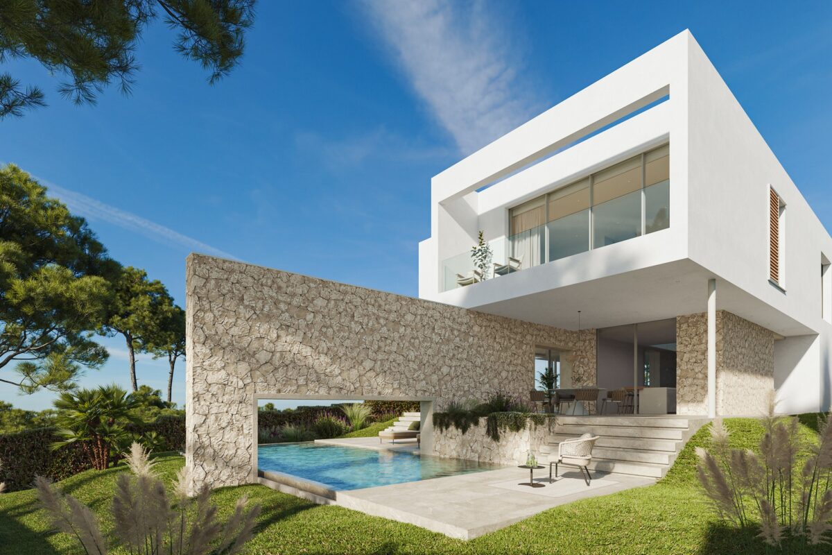 Contemporary sea view villa with pool and expansive terraces for sale in Sol de Mallorca
