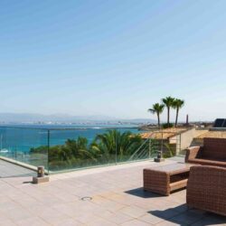 Elevated sea view townhouse with rooftop solarium & pool for sale in cala blava
