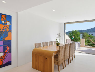 Contemporary townhouse for sale with garden and rooftop terrace in andratx