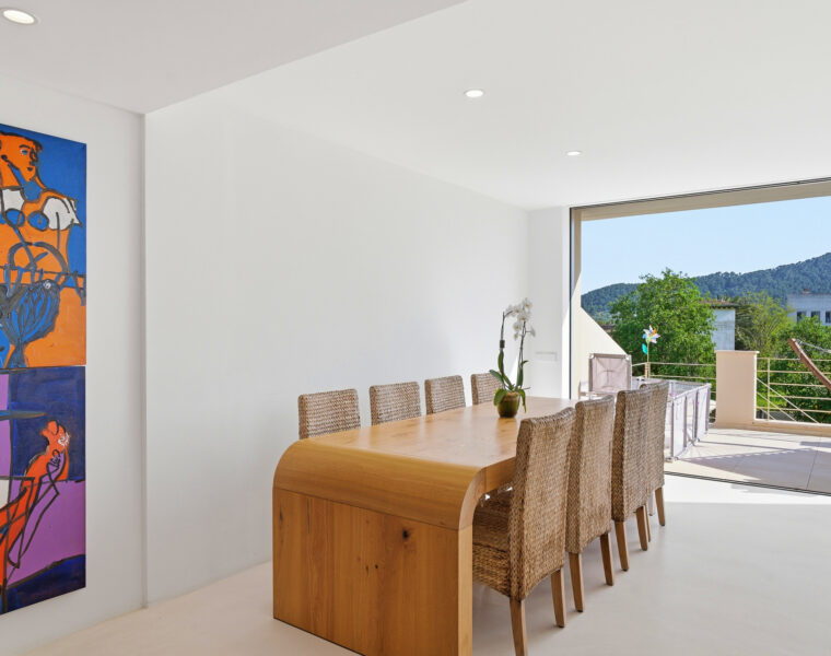 Contemporary townhouse for sale with garden and rooftop terrace in andratx