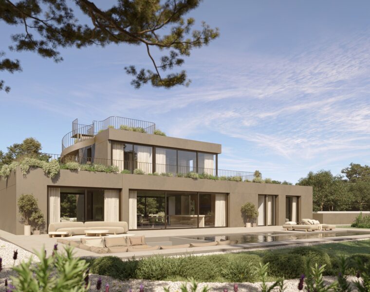 Contemporary five-bedroom villa with panoramic bay views in son gual