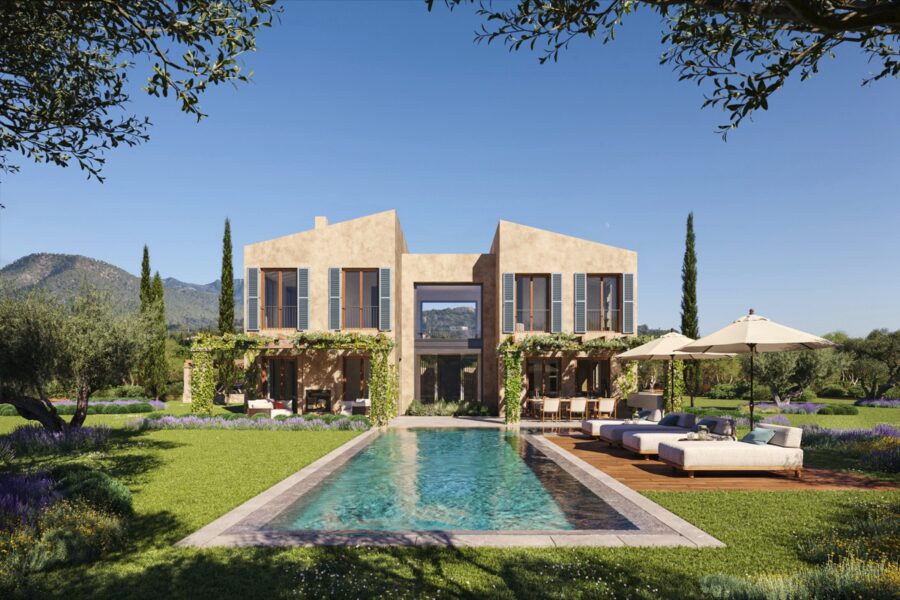 Elegant country house for sale in bunyola with guest house, tower and pool
