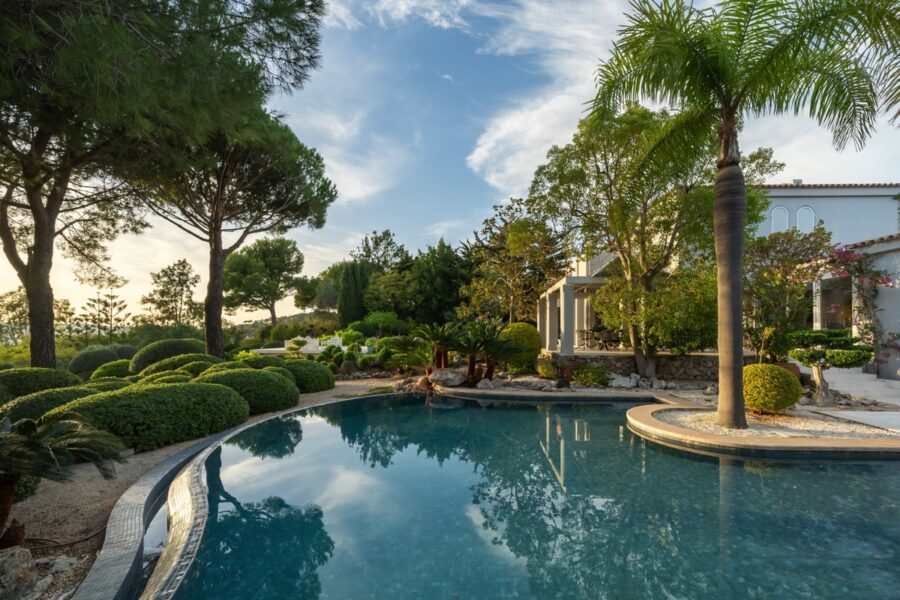Mediterranean hilltop sanctuary with sweeping sea views and botanical gardens in calvià