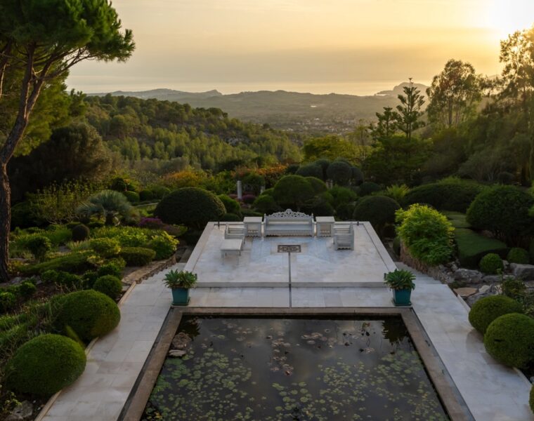 Mediterranean hilltop sanctuary with sweeping sea views and botanical gardens in calvià
