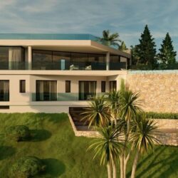 Contemporary five-bedroom coastal villa with panoramic ocean vistas in portals nous