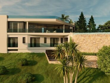 Contemporary five-bedroom coastal villa with panoramic ocean vistas in portals nous