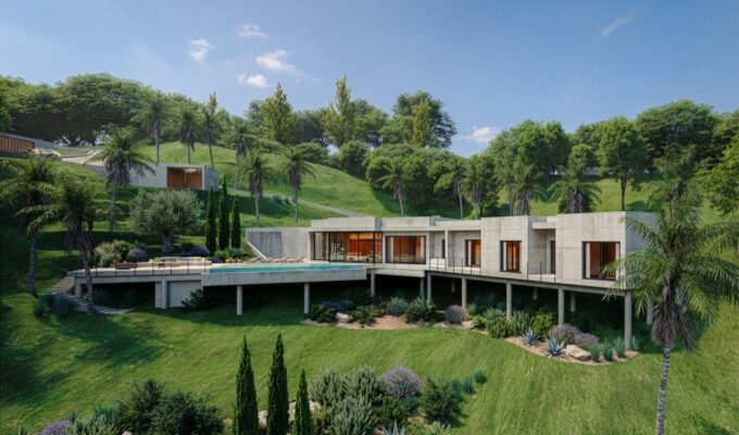 Secluded contemporary estate with mediterranean panoramas: villa for sale in bendinat