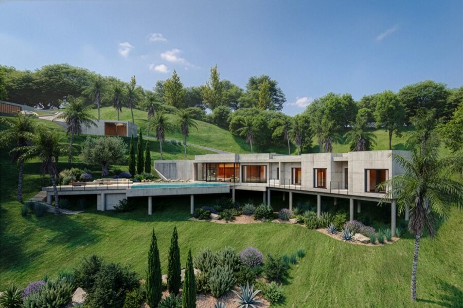 Secluded contemporary estate with mediterranean panoramas: villa for sale in bendinat