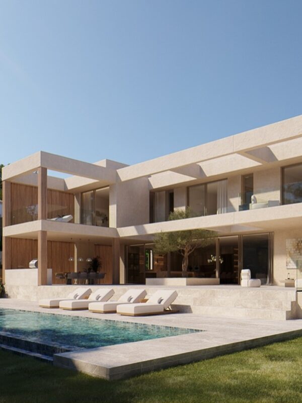 Contemporary five-bedroom architectural villa with private pool in calvià
