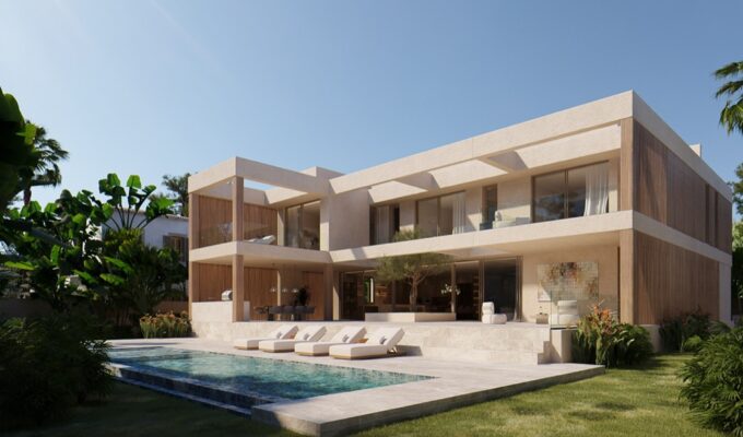 Contemporary five-bedroom architectural villa with private pool in calvià