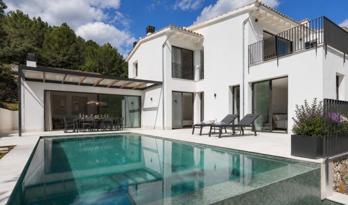 Contemporary designer villa with mountain vistas for sale in esporles