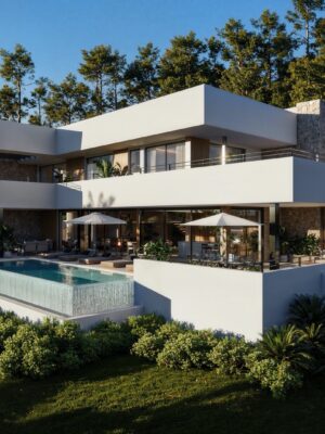 Contemporary four-bedroom villa with panoramic vistas near esporles