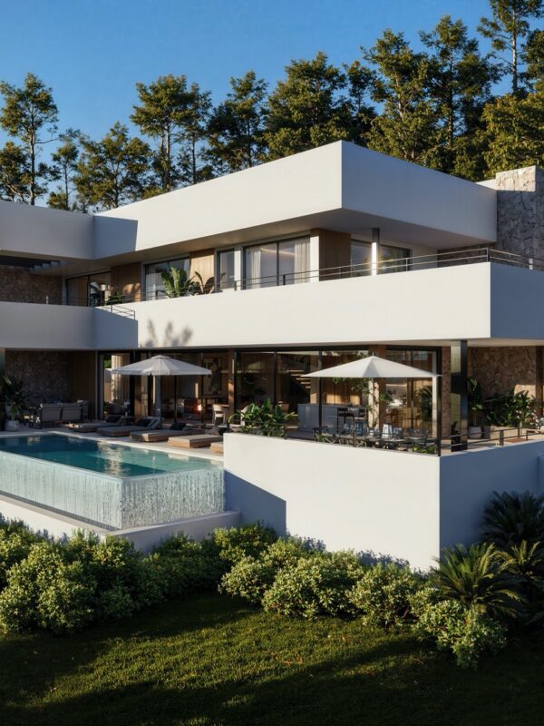 Contemporary four-bedroom villa with panoramic vistas near esporles