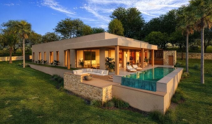 Grand architectural villa with expansive grounds in palma
