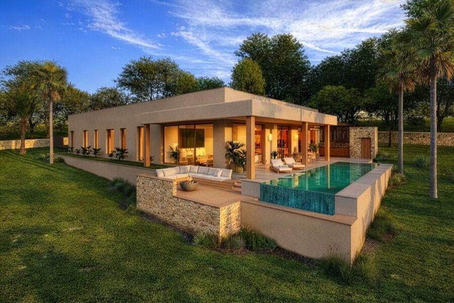 Grand architectural villa with expansive grounds in palma