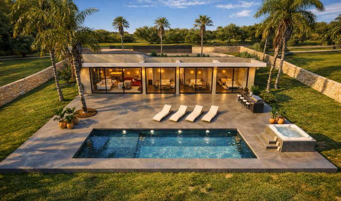 Modernist villa project with building license in son gual near palma