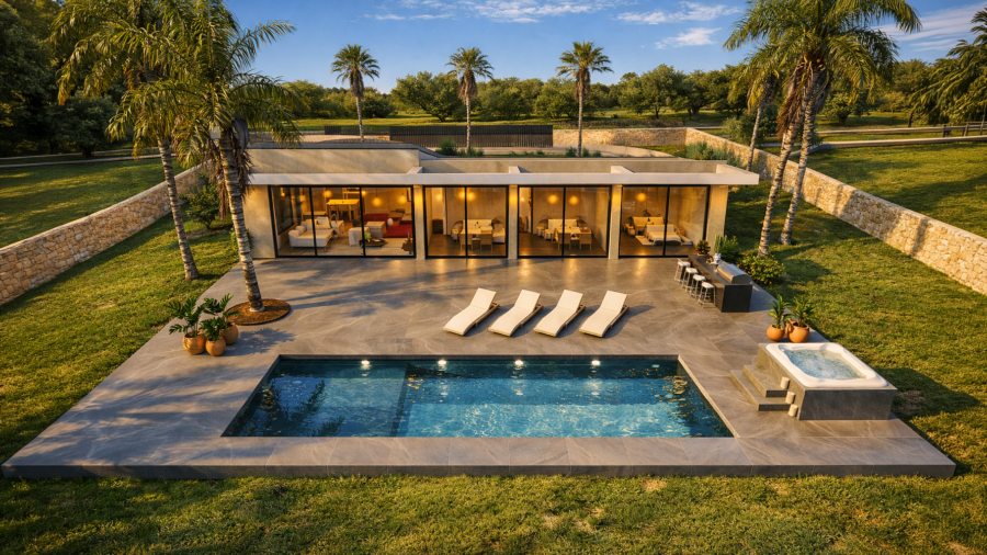 Modernist villa project with building license in son gual near palma