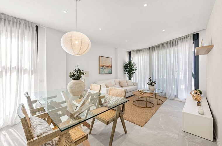 Modern two-bedroom garden apartment with communal pool in portals nous