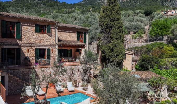 Traditional stone finca with private pool and majestic mountain views for sale in fornalutx
