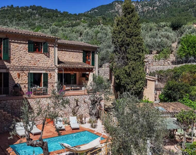 Traditional stone finca with private pool and majestic mountain views for sale in fornalutx