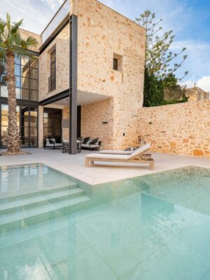 Exquisite contemporary sanctuary with rooftop pool and sauna for sale in santanyí