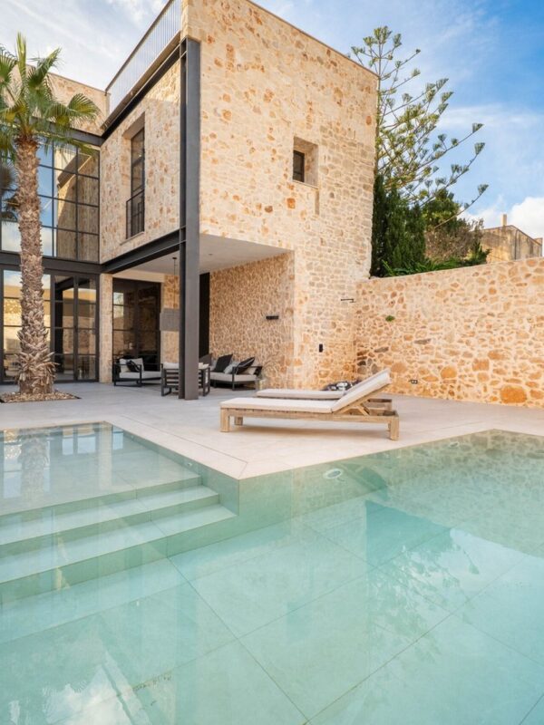 Exquisite contemporary sanctuary with rooftop pool and sauna for sale in santanyí