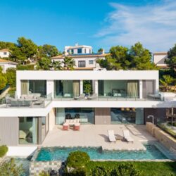 Modern mediterranean architectural villa with mountain views for sale in sol de mallorca