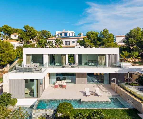 Modern mediterranean architectural villa with mountain views for sale in sol de mallorca