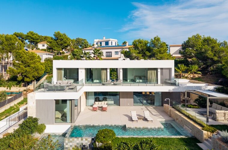 Modern mediterranean architectural villa with mountain views for sale in sol de mallorca