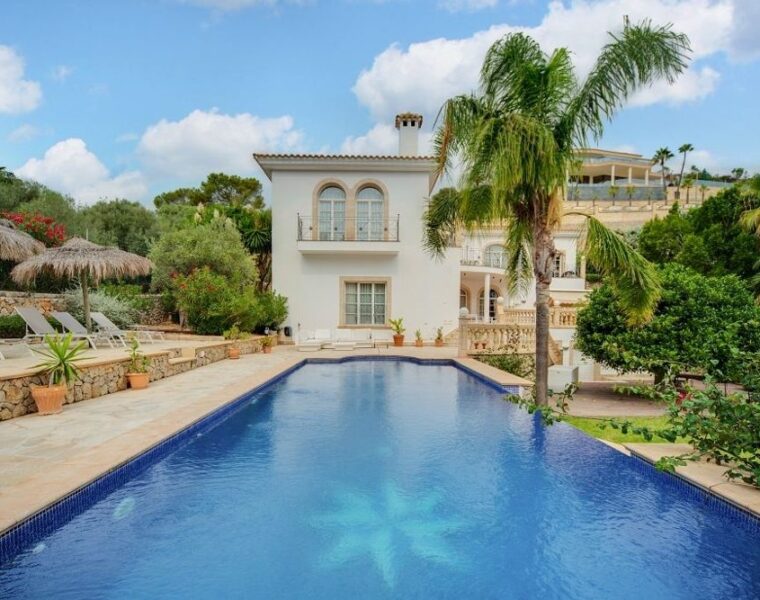 Contemporary six-bedroom villa with mountain backdrop for sale in son vida