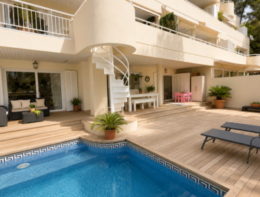 Refined duplex garden residence with private pool and wine cellar for sale in bendinat