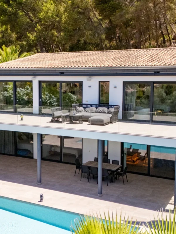 Contemporary coastal sanctuary with infinity pool and gym in port d’andratx