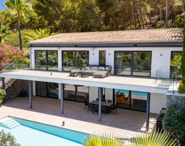 Contemporary coastal sanctuary with infinity pool and gym in port d’andratx