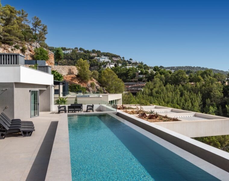 Contemporary architectural villa with infinity pool and panoramic views in son vida