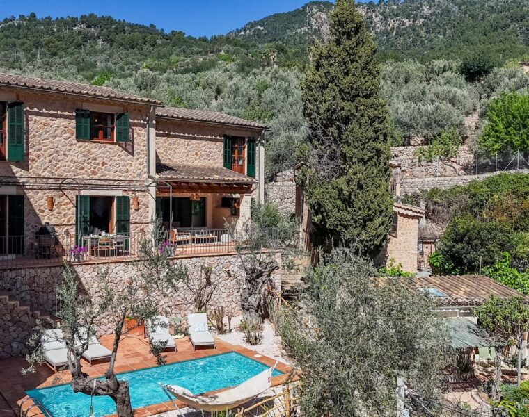 Traditional stone finca with private pool and majestic mountain views for sale in fornalutx