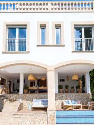 Elevated mediterranean villa with pool and sea views for sale in bendinat