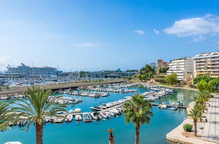 Contemporary three-bedroom apartment with expansive marina-view terrace in palma