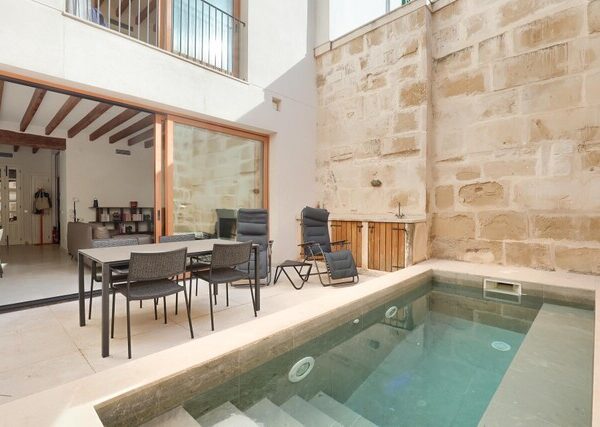 Restored historic townhouse with private pool for sale in pollensa