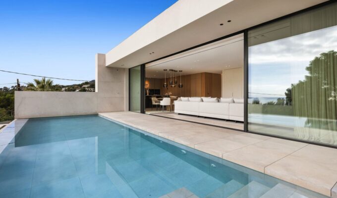 Newly constructed contemporary villa with panoramic vistas for sale in portals nous