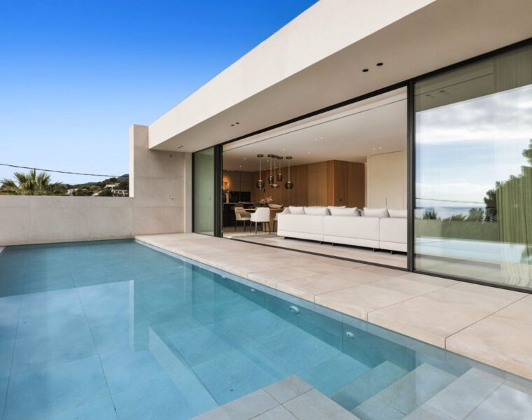 Newly constructed contemporary villa with panoramic vistas for sale in portals nous
