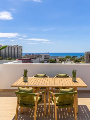 Modern coastal apartment with private roof terrace and sea views for sale in portixol, palma