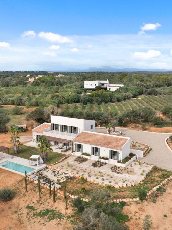 Newly built natural stone country estate with mediterranean gardens in ses salines