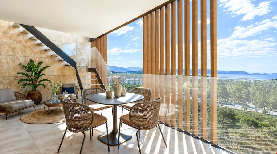 Modern penthouse with private roof terrace and sea views for sale in Paguera