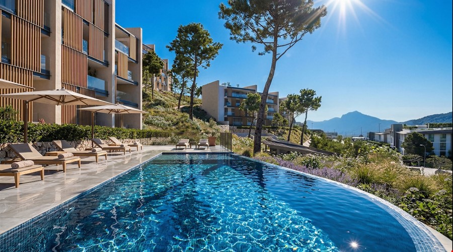 Contemporary two-bedroom apartment with sea views and private garden for sale in Peguera