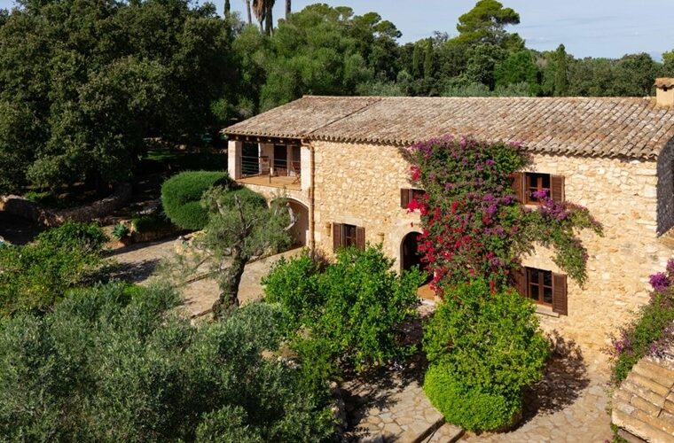 Stately stone finca with vineyard and tennis court for sale in llucmajor