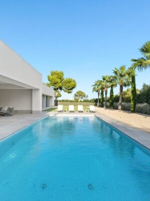 Exquisite single-level modern villa with saltwater pool for sale in sol de mallorca